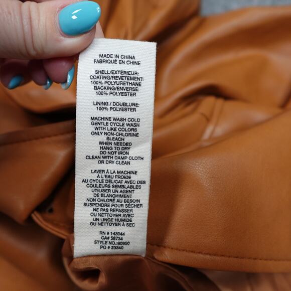 Avec Les Filles Jacket Womens Small Faux Leather Blazer Anthropologie Oversized - Picture 6 of 11